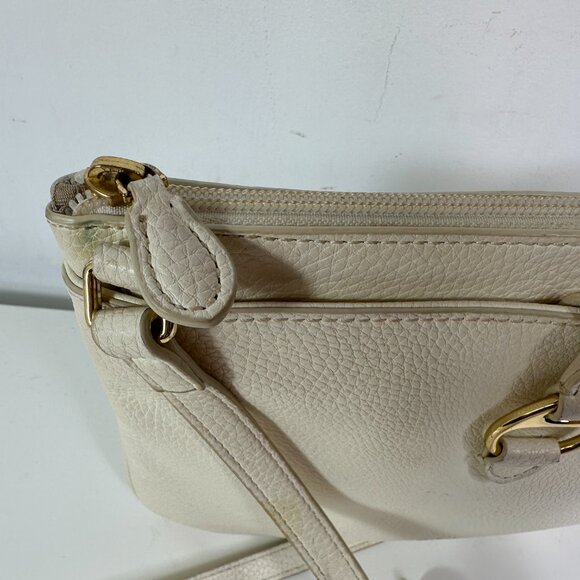 Lauren Ralph Lauren Anfield ll Crossbody Bag Purse Ivory Vegan Leather RLL - Picture 5 of 12
